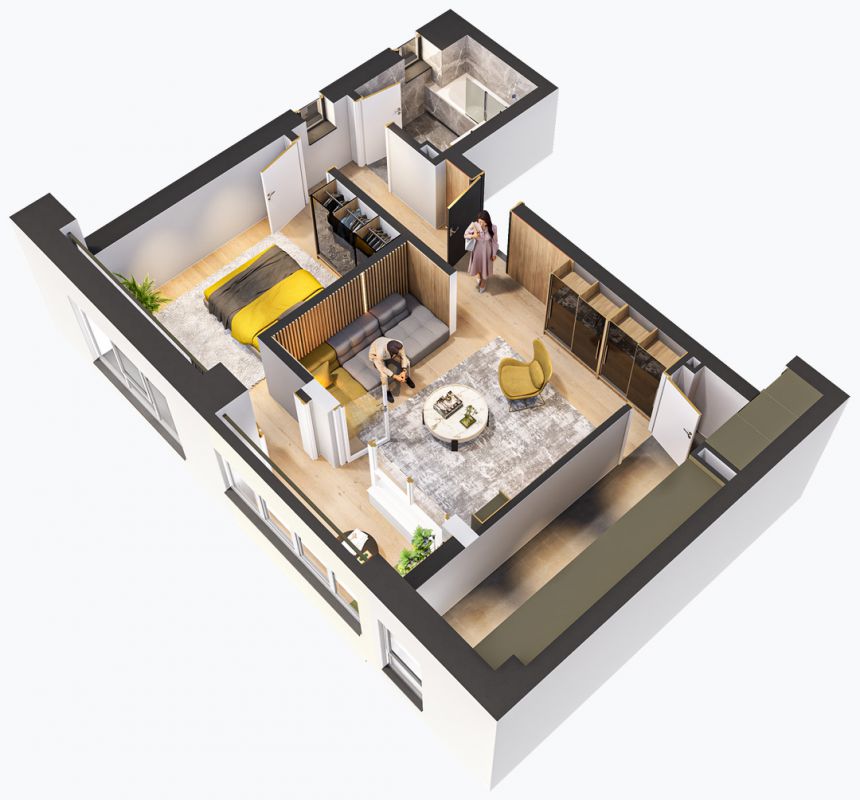 Apartamente cu 2 camere tip 2C, poza 3